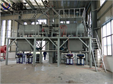 江蘇鹽城龍牛建材耐磨地坪生產(chǎn)線建成試機(jī)